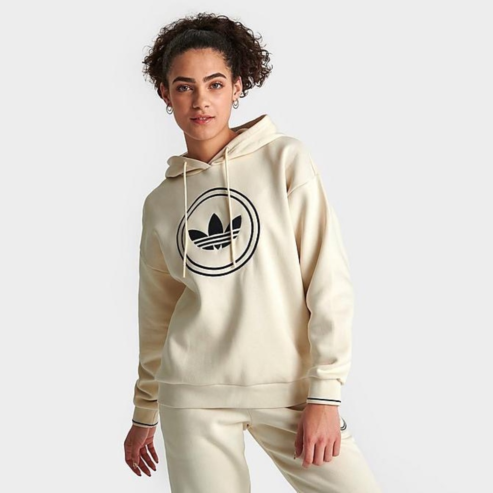 ADIDAS ORIGINALS Boyfriend OVERTHE-HEAD CIRCLE LOGO Fall Winter HOODIE Sz XS New